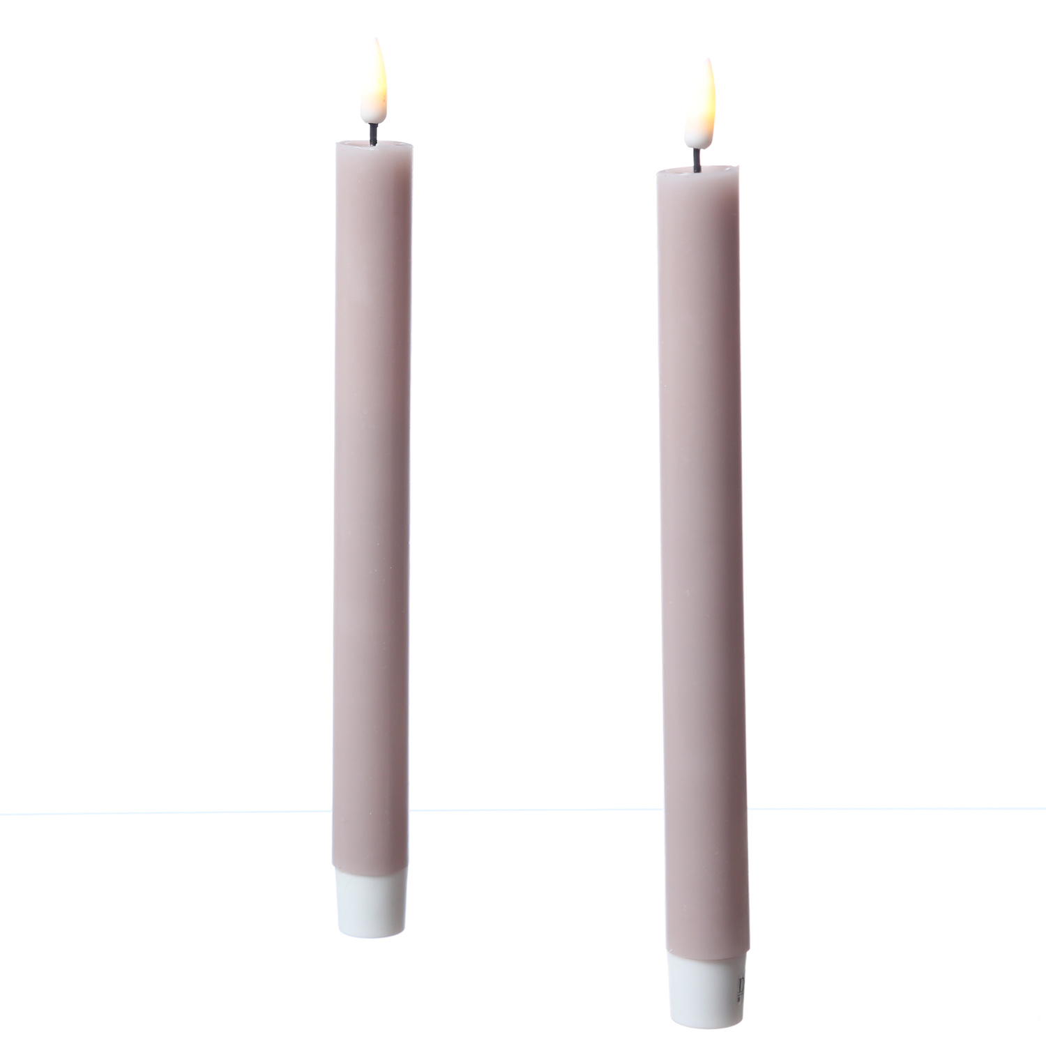 LED Stabkerzen MIA - Echtwachs - realistische 3D Flamme - H: 24cm - altrosa - 2 Stk LED Stabkerzen MIA - Echtwachs - realistische 3D Flamme - H: 24cm - altrosa - 2 Stk