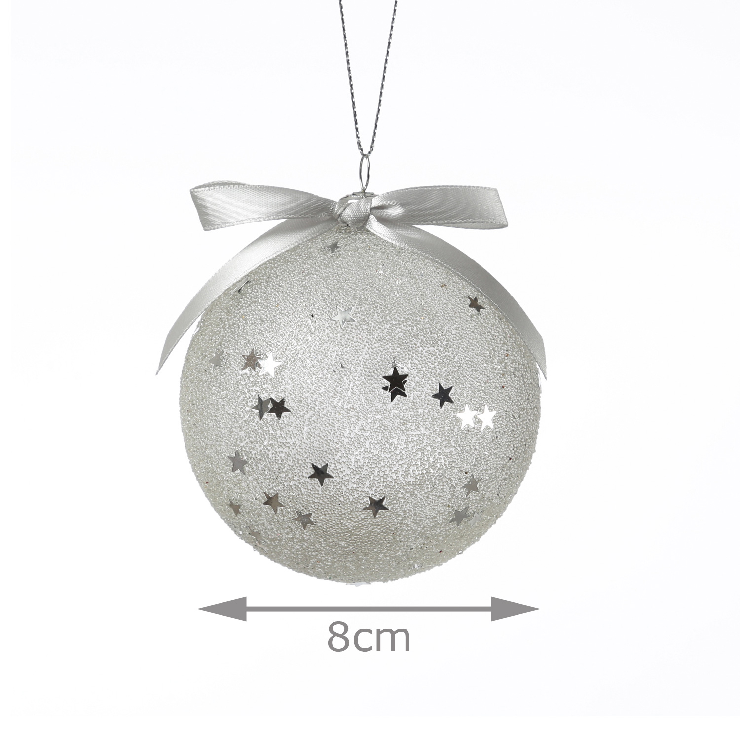 Christbaumkugeln mit Sternchen - Weihnachtsbaumkugeln - bruchfest - D: 8cm - 12er Set