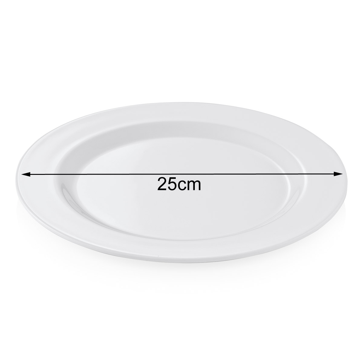 Campingteller SUMMER - Melamin - 25cm flach - weiß