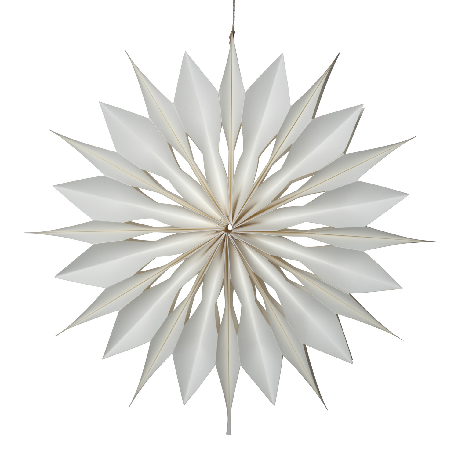 Papierstern MELLI - hängend - D: 45cm - 40 warmweiße LED an Drahtlichterkette  - Timer - weiß Papierstern MELLI - hängend - D: 45cm - 40 warmweiße LED an Drahtlichterkette  - Timer - weiß