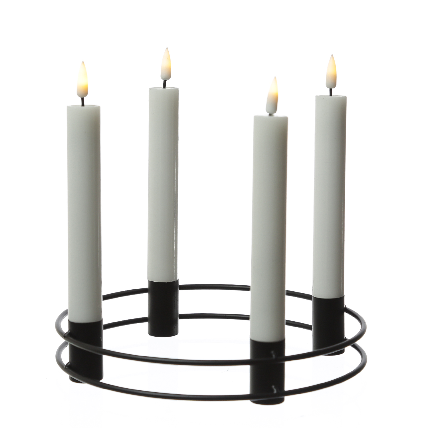 Stabkerzenhalter Adventskranz - Kerzenring - Kerzenständer - D: 20,5cm - schwarz Stabkerzenhalter Adventskranz - Kerzenring - Kerzenständer - D: 20,5cm - schwarz