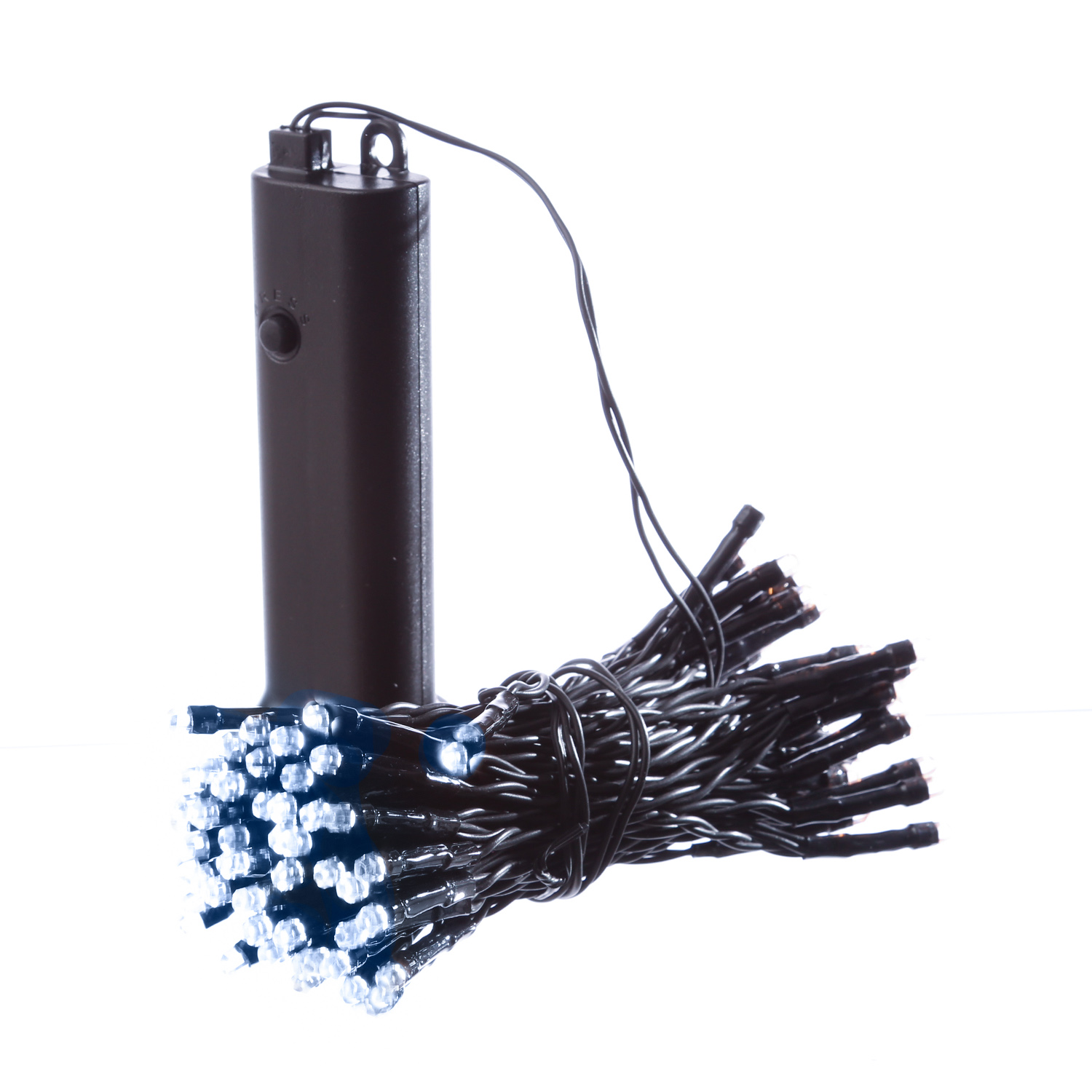 LED Lichterkette - 96 kaltweiße LED - L: 7,1m - 8 Funktionen - Timer - Batterie bis 60 Tage LED Lichterkette - 96 kaltweiße LED - L: 7,1m - 8 Funktionen - Timer - Batterie bis 60 Tage