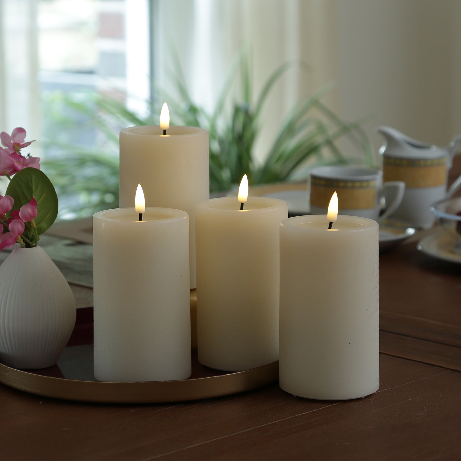 LED Kerzenset UNIQUE - Rustik-Optik - H: 12,5cm - mit Batterien und Fernbedienung - creme - 4er Set LED Kerzenset UNIQUE - Rustik-Optik - H: 12,5cm - mit Batterien und Fernbedienung - creme - 4er Set