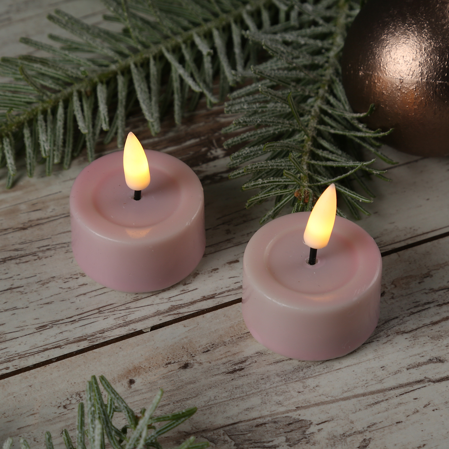 LED Teelichter MIA - Kunststoff - realistische 3D Flamme - D: 4,1cm - rosa - 2 Stk. LED Teelichter MIA - Kunststoff - realistische 3D Flamme - D: 4,1cm - rosa - 2 Stk.