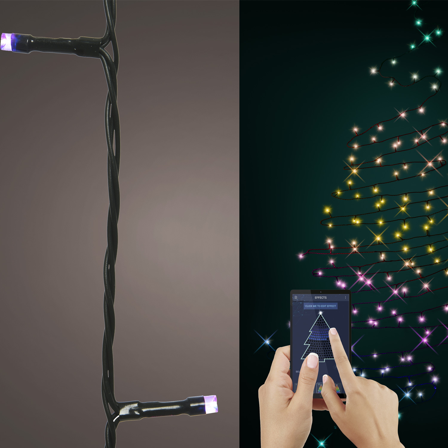 LED Lichterkette - App gesteuert - 200 farbwechselnde LED - viele Funktionen - L: 19,9m - grün LED Lichterkette - App gesteuert - 200 farbwechselnde LED - viele Funktionen - L: 19,9m - grün