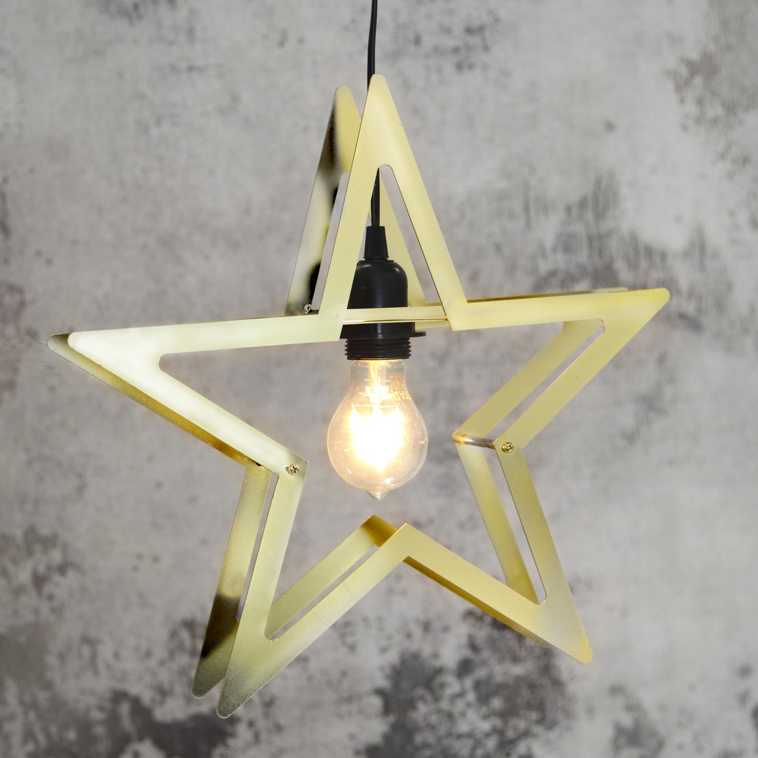 Hängestern Starling - Metallstern - hängend - 5-zackig - E27 Fassung - H: 36cm - gold Hängestern Starling - Metallstern - hängend - 5-zackig - E27 Fassung - H: 36cm - gold