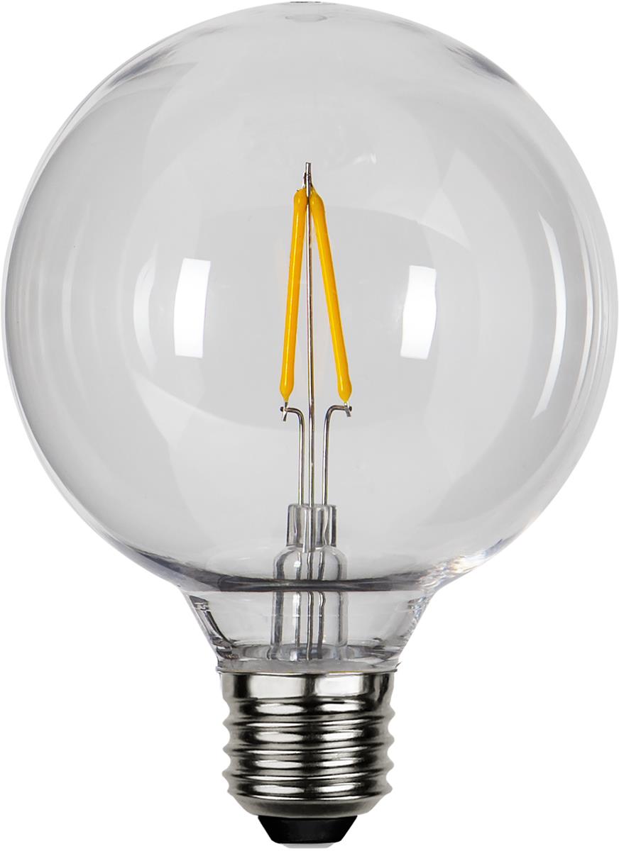 Decoration LED "Party Filament" - E27 - Big Globe klar - Polycarbonat - 2700K - 80lm - D: 9,5cm - 230V Decoration LED "Party Filament" - E27 - Big Globe klar - Polycarbonat - 2700K - 80lm - D: 9,5cm - 230V