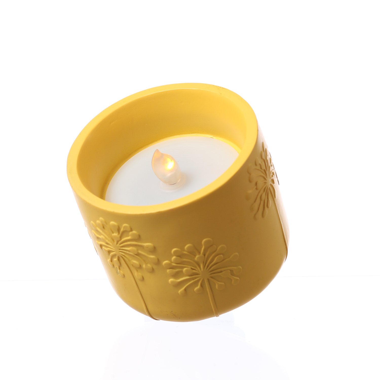 LED Solar Windlicht PUSTEBLUME - flackernde Flamme - Lichtsensor - H: 8cm - für Außen - gelb LED Solar Windlicht PUSTEBLUME - flackernde Flamme - Lichtsensor - H: 8cm - für Außen - gelb