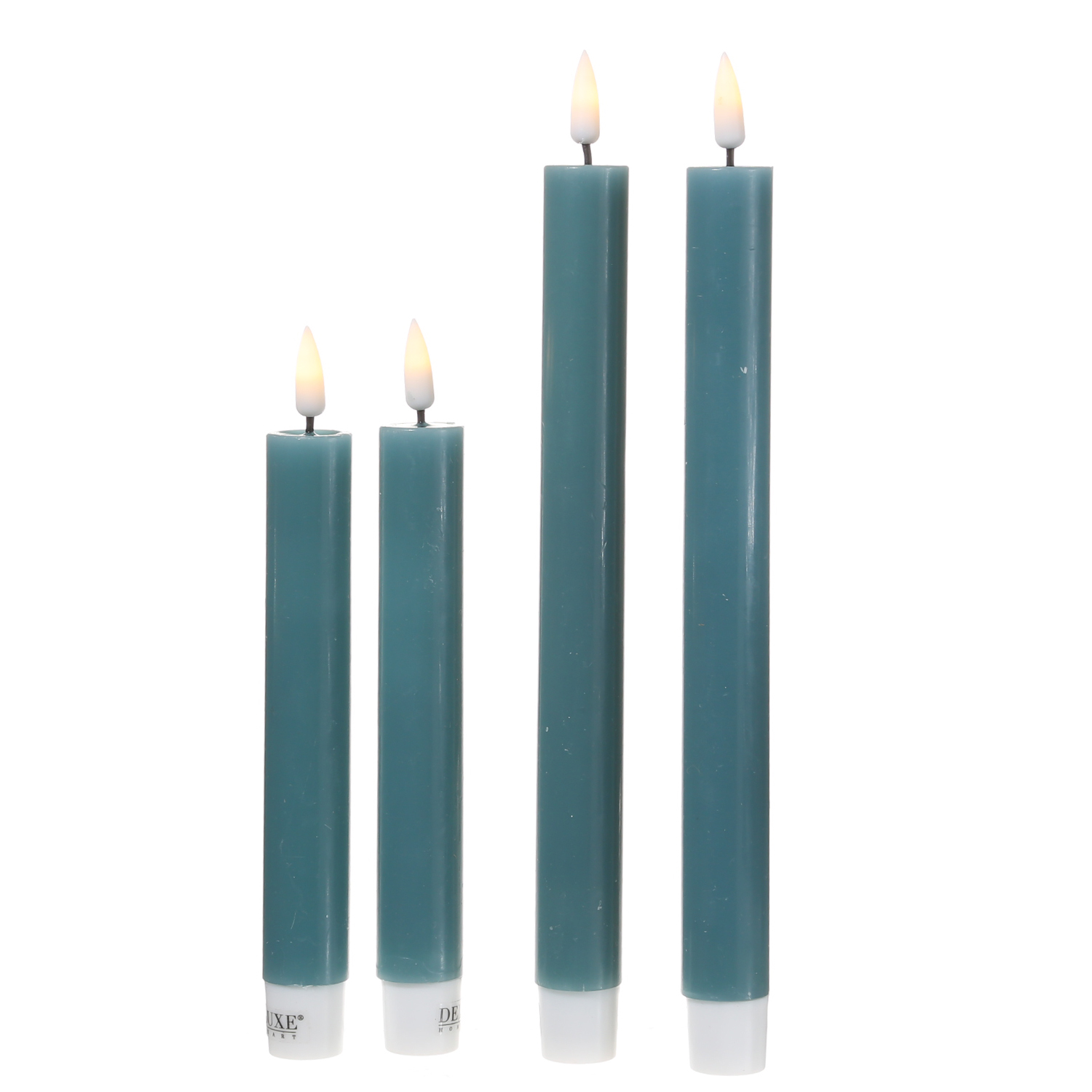 LED Stabkerzen MIA - Echtwachs - realistische 3D Flamme - H: 24cm - jadegrün - 2 Stk