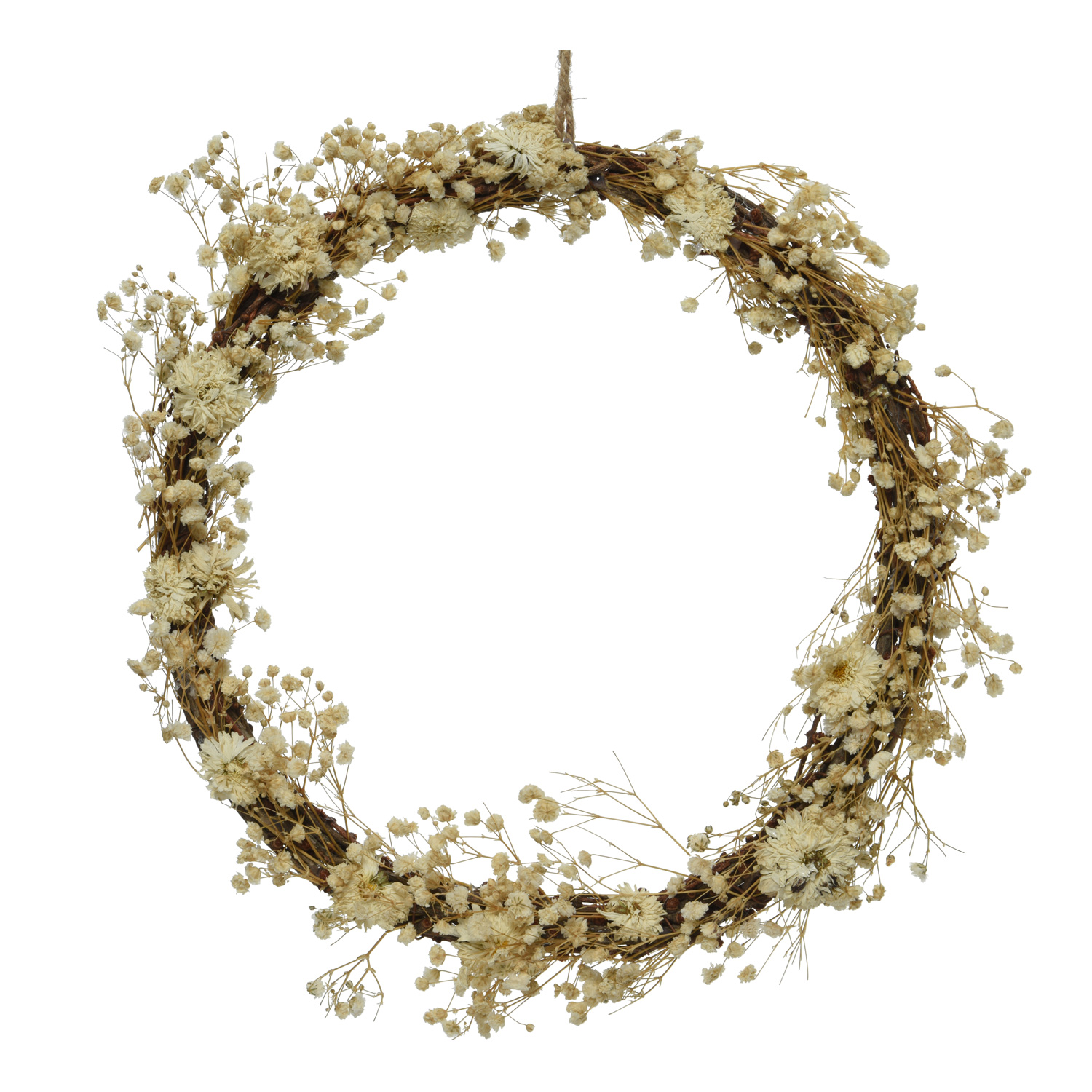 Dekokranz - Trockenblumen - Fenster-Türdeko - D: 28cm - für Innen - creme Dekokranz - Trockenblumen - Fenster-Türdeko - D: 28cm - für Innen - creme