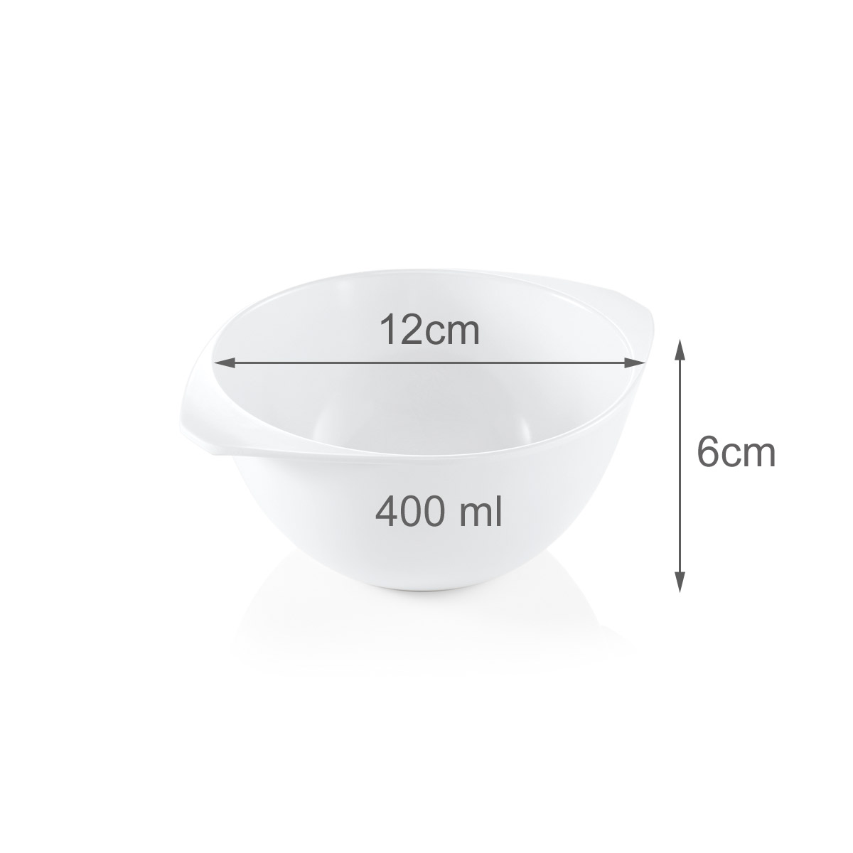 Camping Schale SUMMER - mit Lappengriffen - Melamin - 12cm - 400ml - weiß