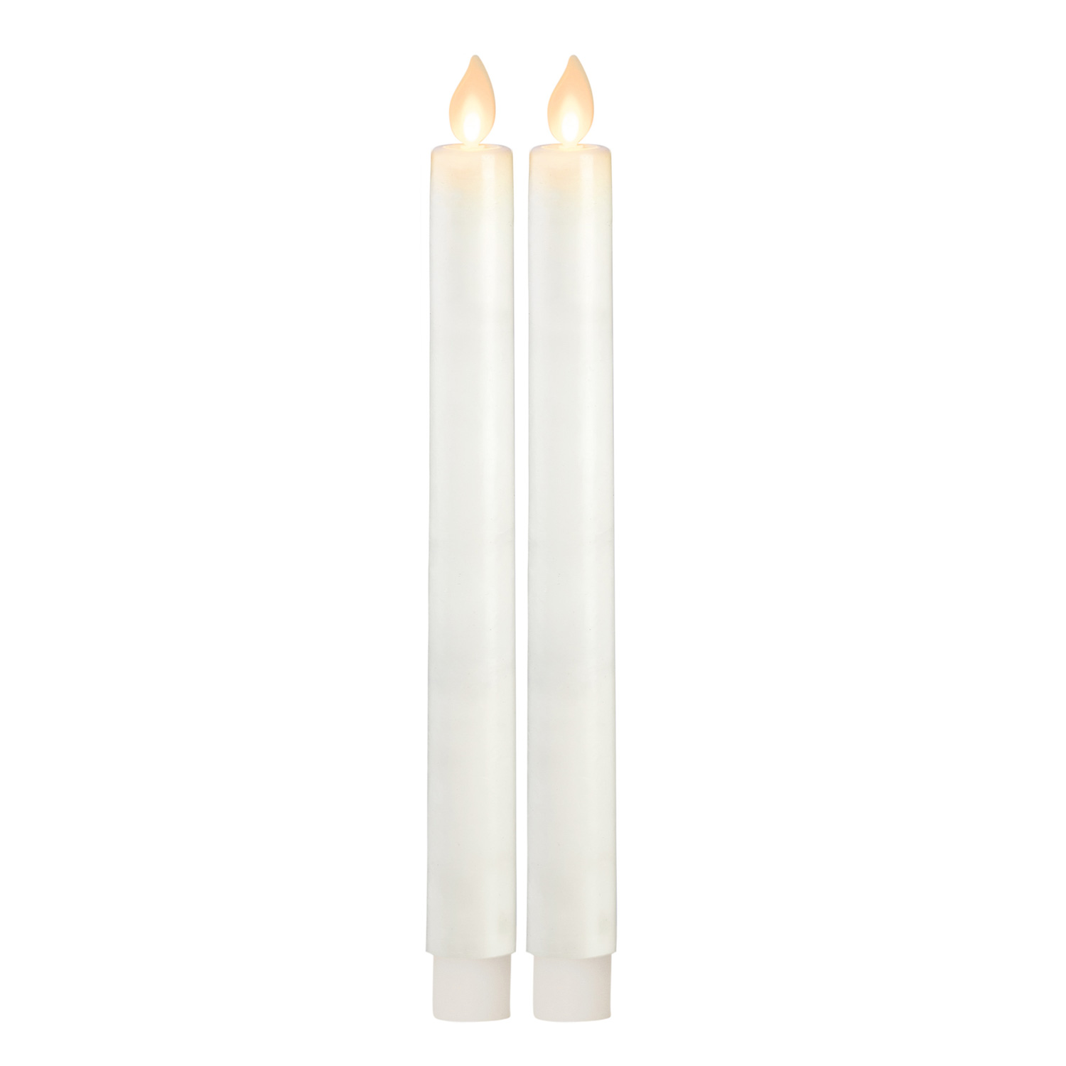 LED Stabkerze M-Twinkle - Echtwachs - mechanische Flamme - H: 24cm - Timer - weiß - 2er Set LED Stabkerze M-Twinkle - Echtwachs - mechanische Flamme - H: 24cm - Timer - weiß - 2er Set