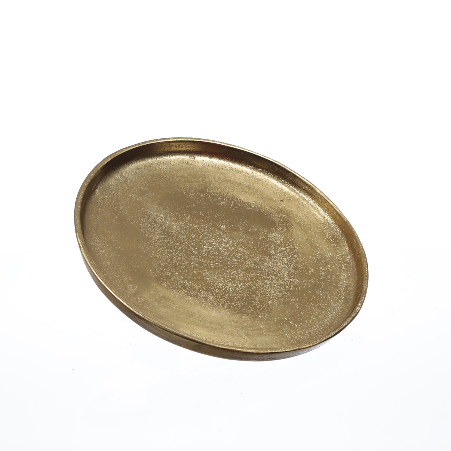 Dekoteller - Dekotablett - Kerzenteller - Aluminium - D: 20cm - rund - gold