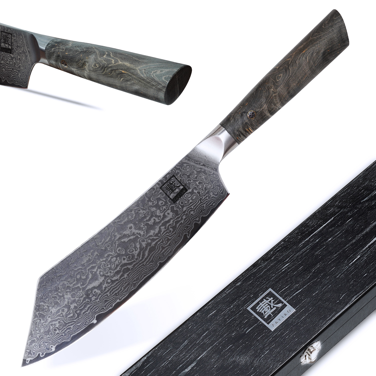 ZAYIKO Damastmesser DAITO PROFI LINE Blockmesser - Ahornholz - VG-10 Stahlkern