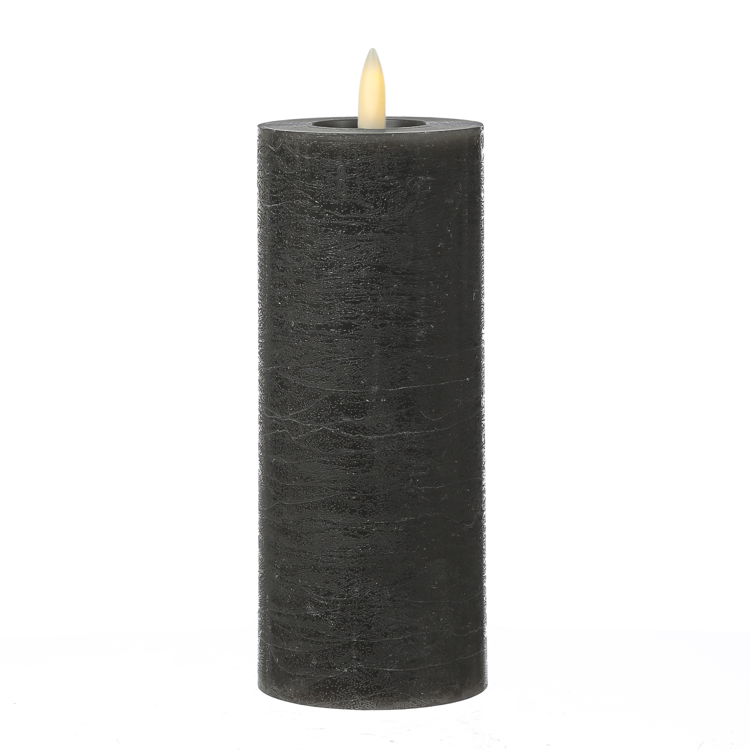 LED Kerze LINA - Rustik-Optik - Echtwachs - 3D Flamme - H: 19cm - D: 7cm - Batterie - Timer - grau LED Kerze LINA - Rustik-Optik - Echtwachs - 3D Flamme - H: 19cm - D: 7cm - Batterie - Timer - grau