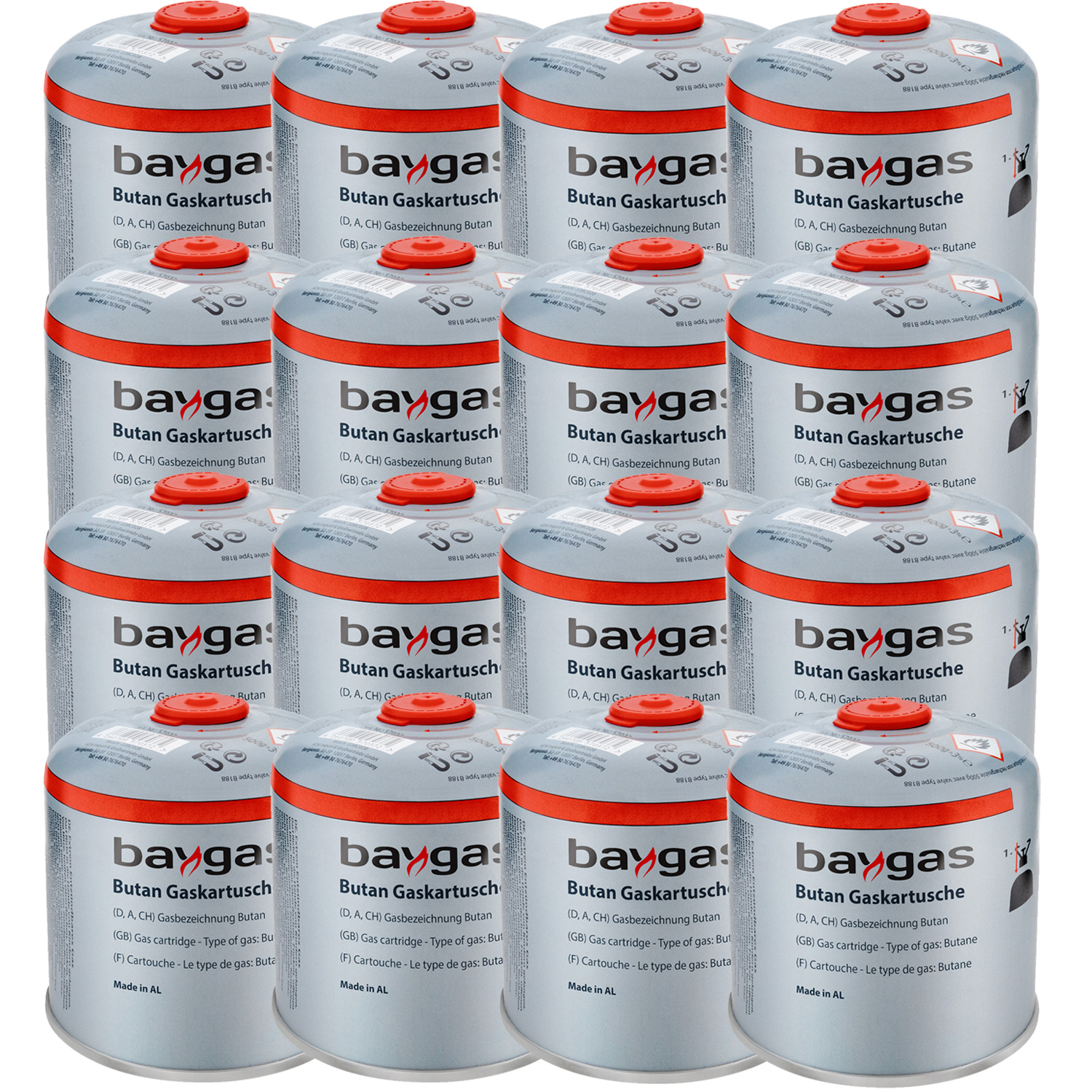 12 x Butangas Schraubkartusche 500g EN417 Gaskartusche