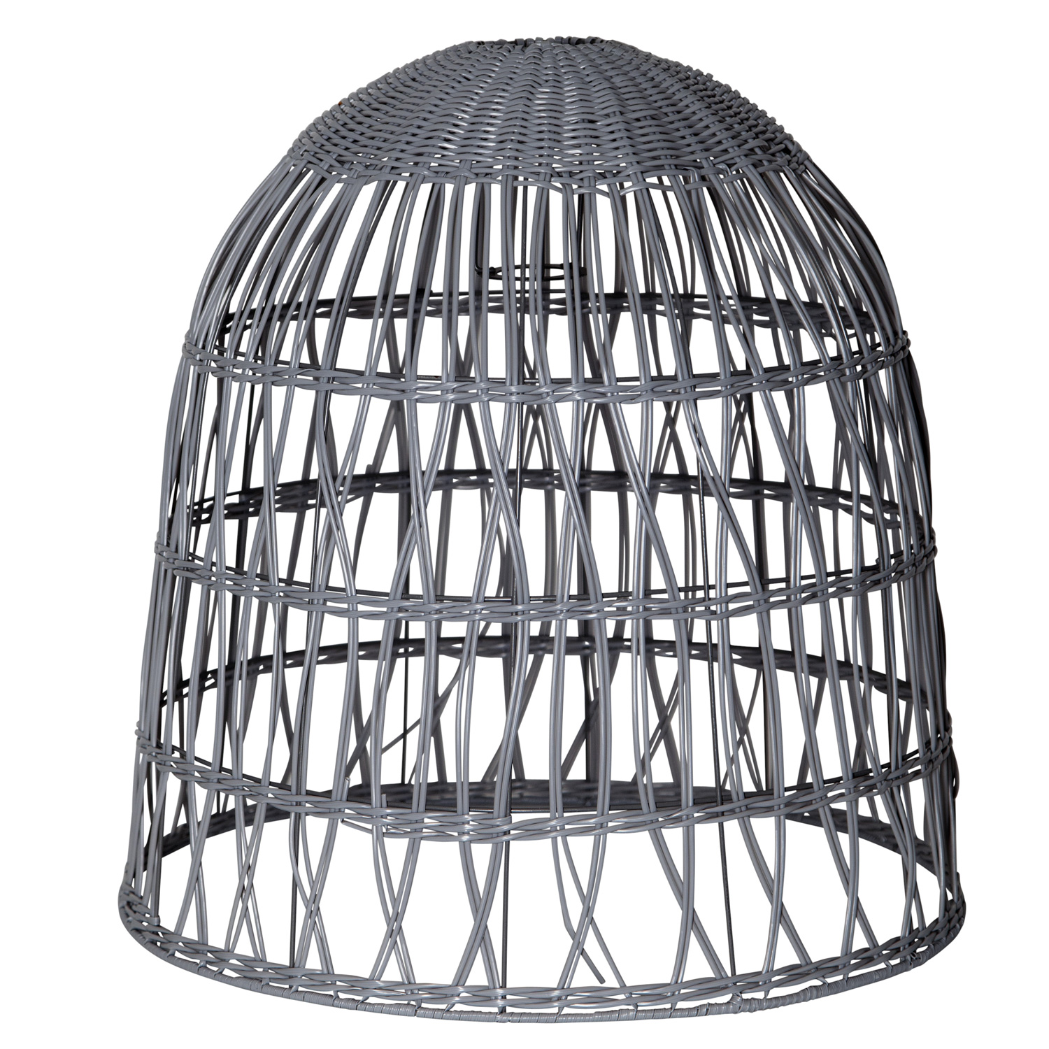 Lampenschirm BELL wetterfest - Rattan-Optik - für E27 Fassungen - D: 48cm/H: 50cm - grau