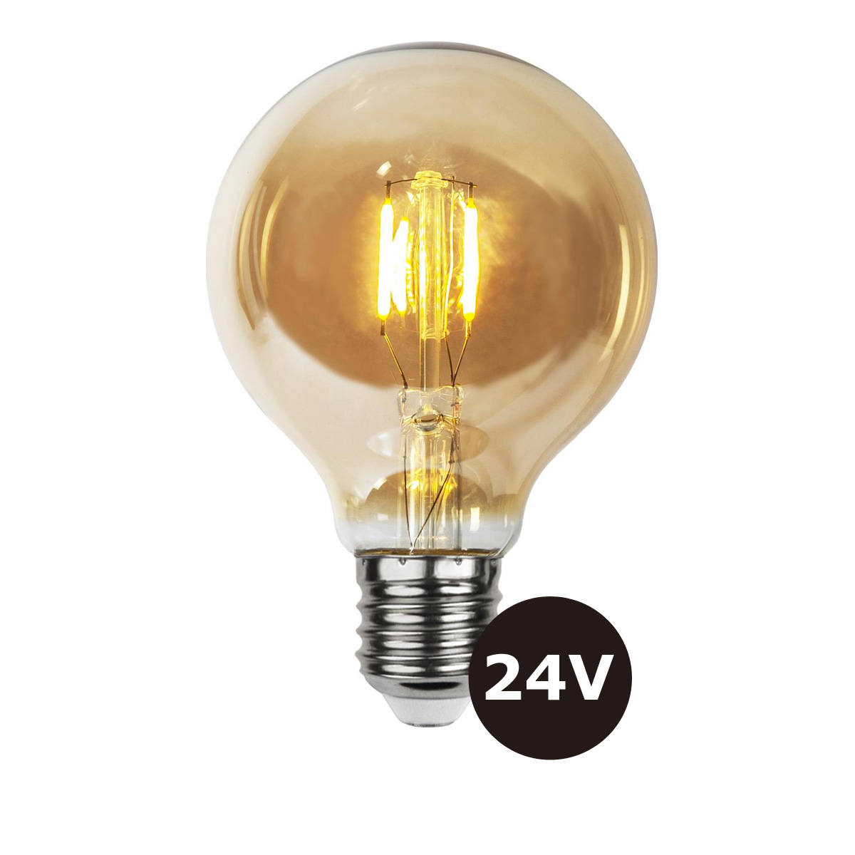 4er Set - 24V Leuchtmittel - 8cm - amber - 28lm - 2500K - E27 Sockel - Niedervoltleuchtmittel 4er Set - 24V Leuchtmittel - 8cm - amber - 28lm - 2500K - E27 Sockel - Niedervoltleuchtmittel