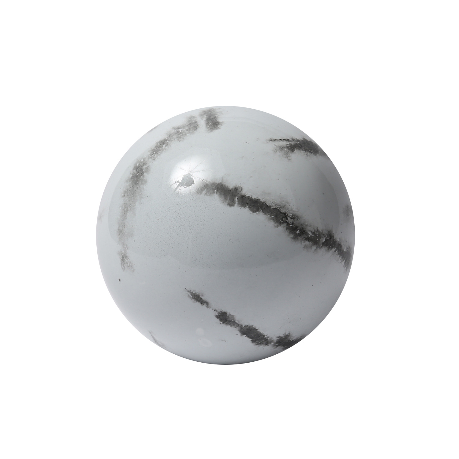 Dekokugel - Edelstahl - Marmoroptik - D: 9cm - weiß, grau Dekokugel - Edelstahl - Marmoroptik - D: 9cm - weiß, grau