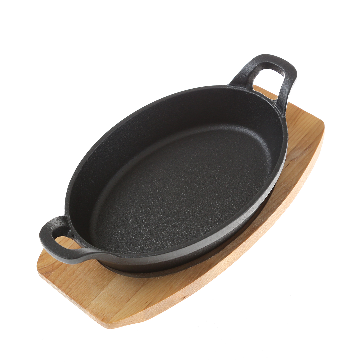 Feuerpfännchen 21 x 15,5 cm mit 2 Henkel - Gusspfanne aus hochwertigem Gusseisen - Servierpfanne