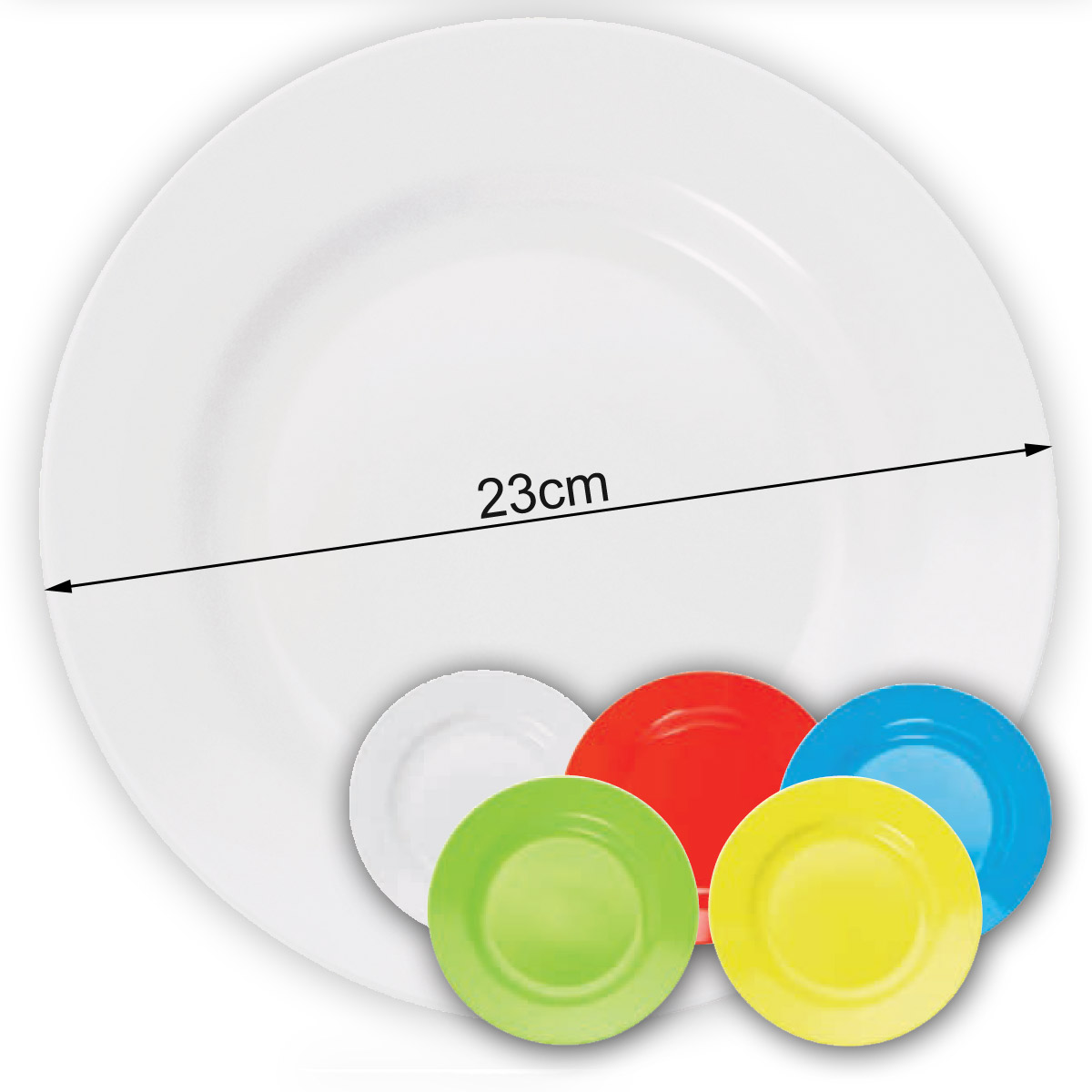 Campingteller SUMMER - Melamin - 23cm flach - gelb Campingteller SUMMER - Melamin - 23cm flach - gelb