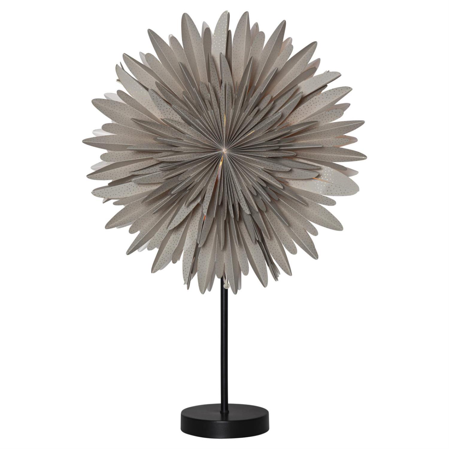 B-Ware Papierstern WINTER - stehend - D: 43cm - H: 60cm - inkl. E14 Fassung u. Kabel - beige