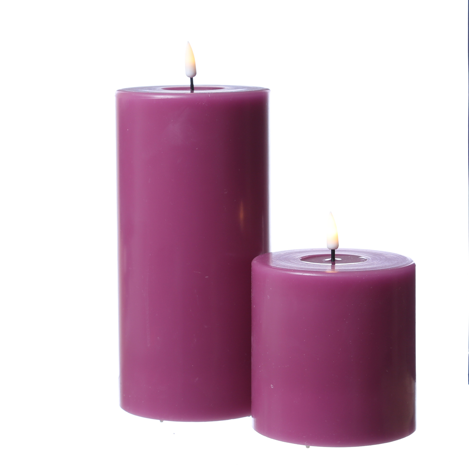 LED Stumpenkerze MIA - Echtwachs - realistische 3D Flamme - H: 10cm - D: 10cm - malve LED Stumpenkerze MIA - Echtwachs - realistische 3D Flamme - H: 10cm - D: 10cm - malve