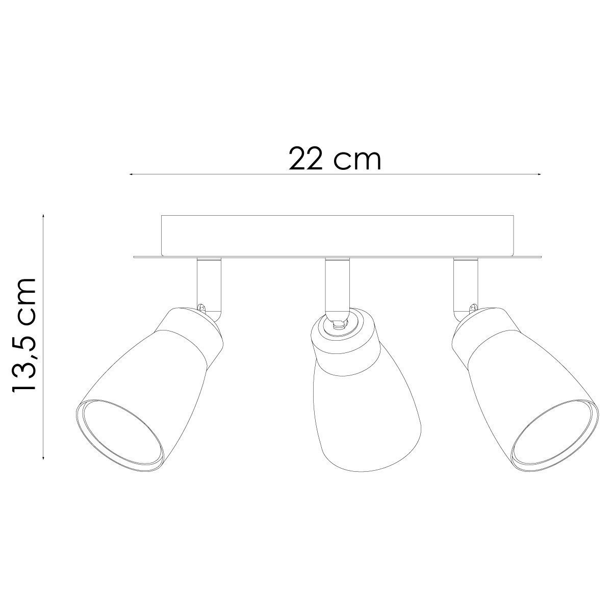 Deckenleuchte / Rondell ALBA aluminium silber - 3fach - inkl. GU10 LED Leuchtmittel