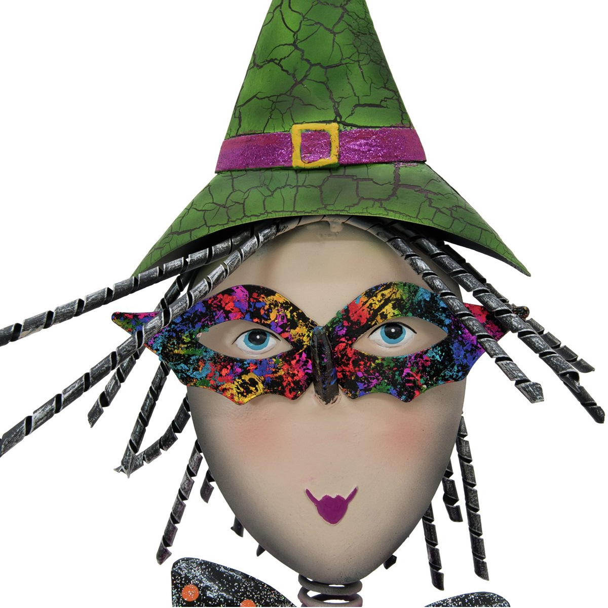 Kleine Hexe, Metall, 102cm, lila - Halloween Dekofigur - Handarbeit