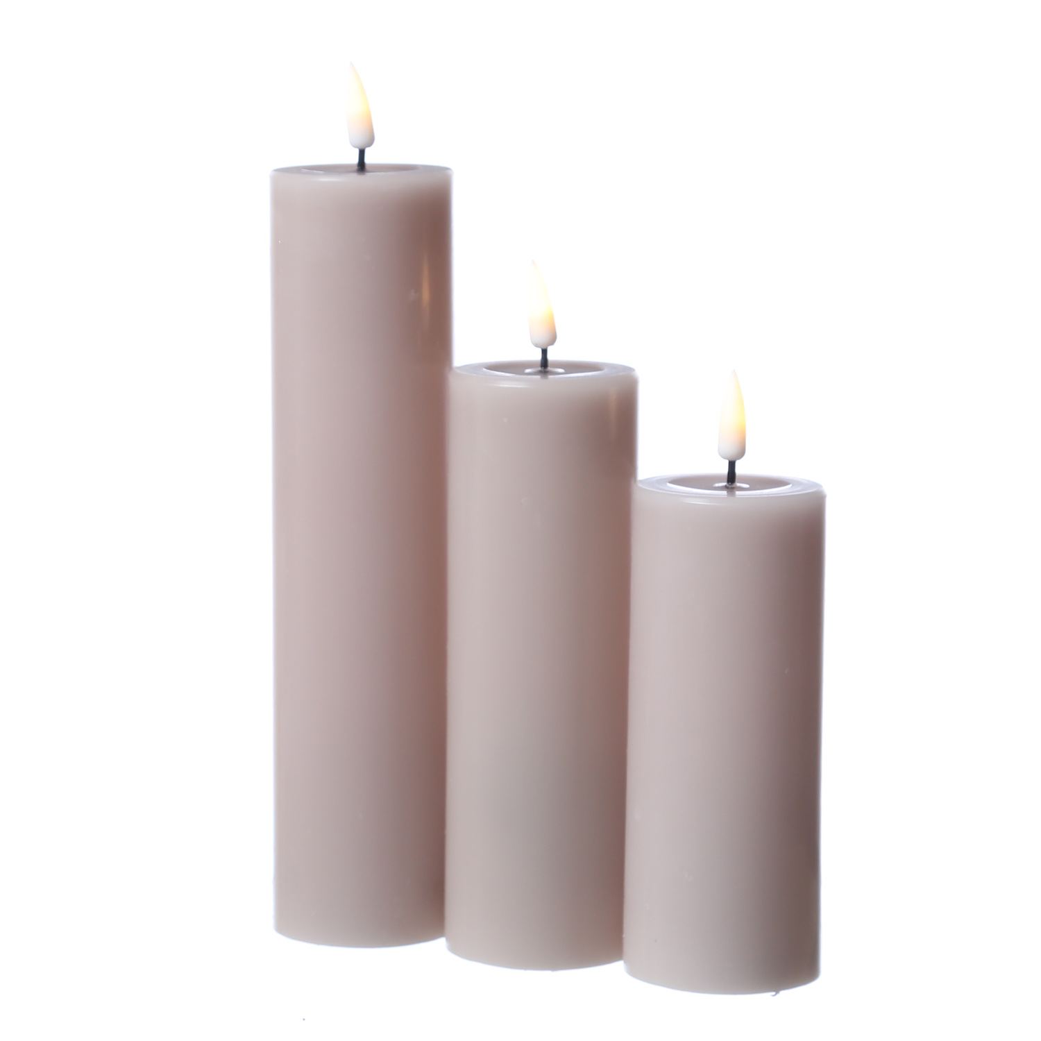 LED Stumpenkerze MIA - Echtwachs - realistische 3D Flamme - H: 12,5cm - D: 5cm - altrosa LED Stumpenkerze MIA - Echtwachs - realistische 3D Flamme - H: 12,5cm - D: 5cm - altrosa