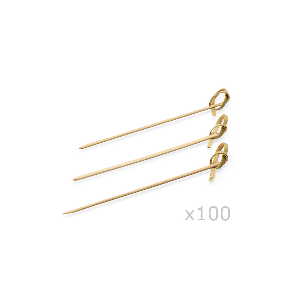 Holzspieße mit Knoten 10,5cm "PARTY PICKER" - 100er Beutel - Bambus