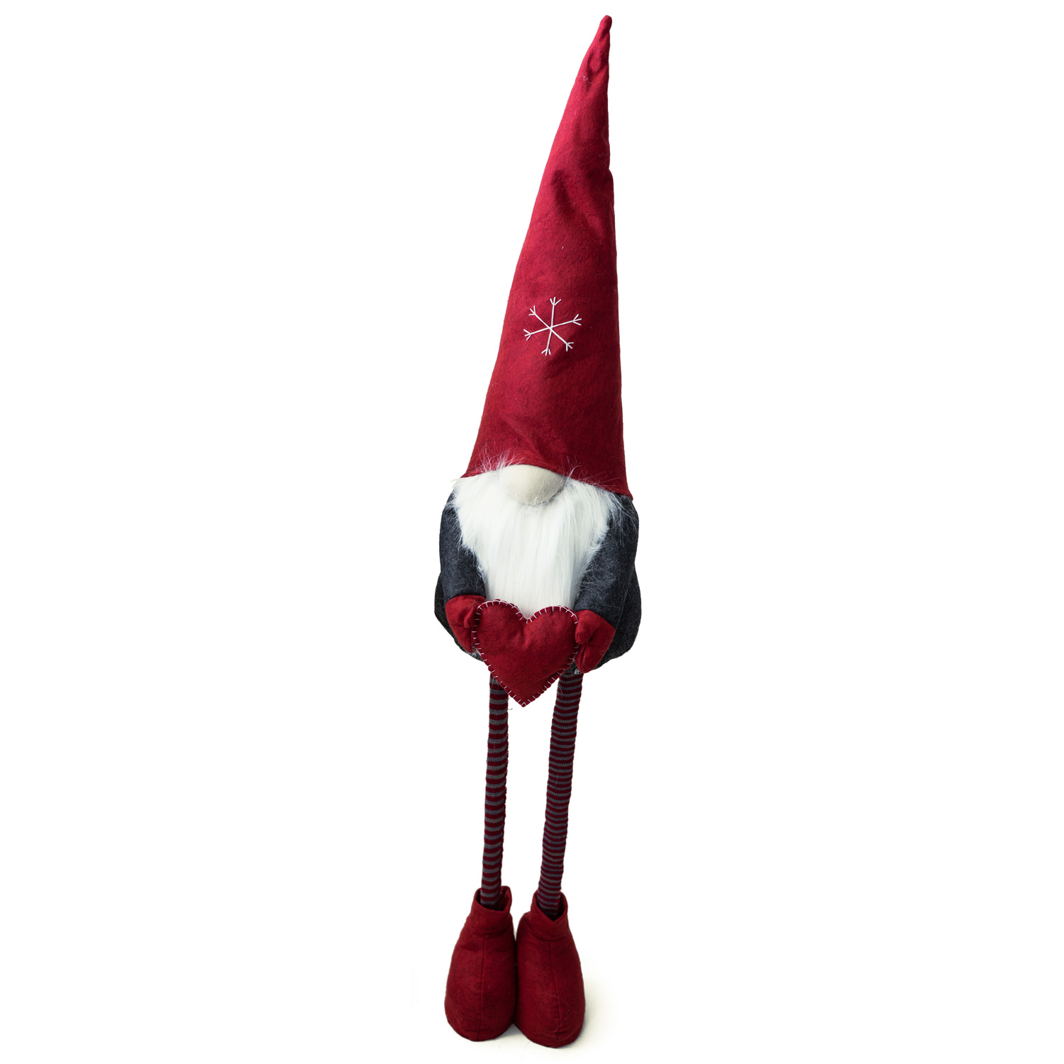 Wichtel ALFRED - Mann mit Herz - Dekofigur - Teleskopbeine - H: 1,30m - rot, grau Wichtel ALFRED - Mann mit Herz - Dekofigur - Teleskopbeine - H: 1,30m - rot, grau