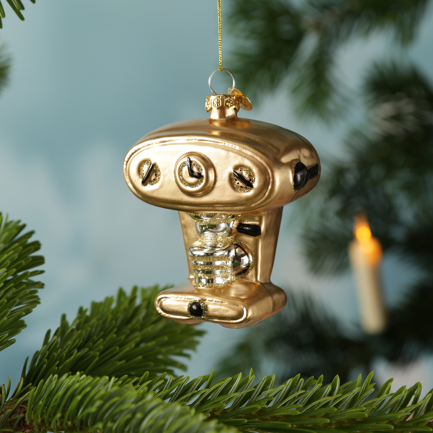 Weihnachtsbaumschmuck Espressomaschine - Glas - Christbaumschmuck Kaffeemaschine - H: 9cm Weihnachtsbaumschmuck Espressomaschine - Glas - Christbaumschmuck Kaffeemaschine - H: 9cm