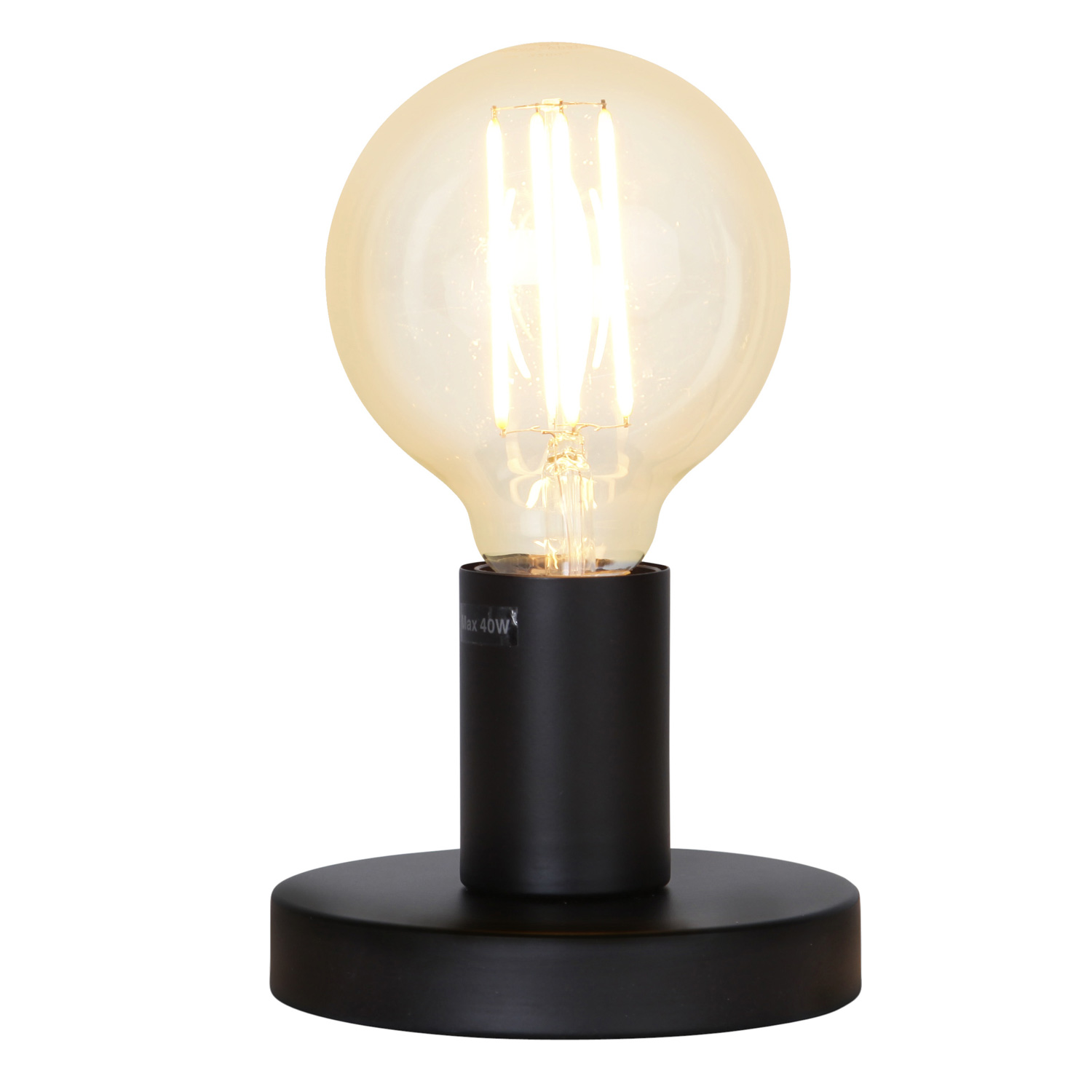 Lampenhalterung GLANS - Tischleuchte - E27 - rund - stehend - Kabel mit Schalter - schwarz Lampenhalterung GLANS - Tischleuchte - E27 - rund - stehend - Kabel mit Schalter - schwarz