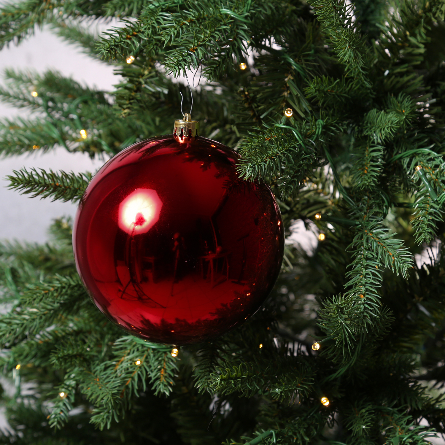 Christbaumkugel - Weihnachtskugel - bruchfest - D: 14cm - glänzend - rot