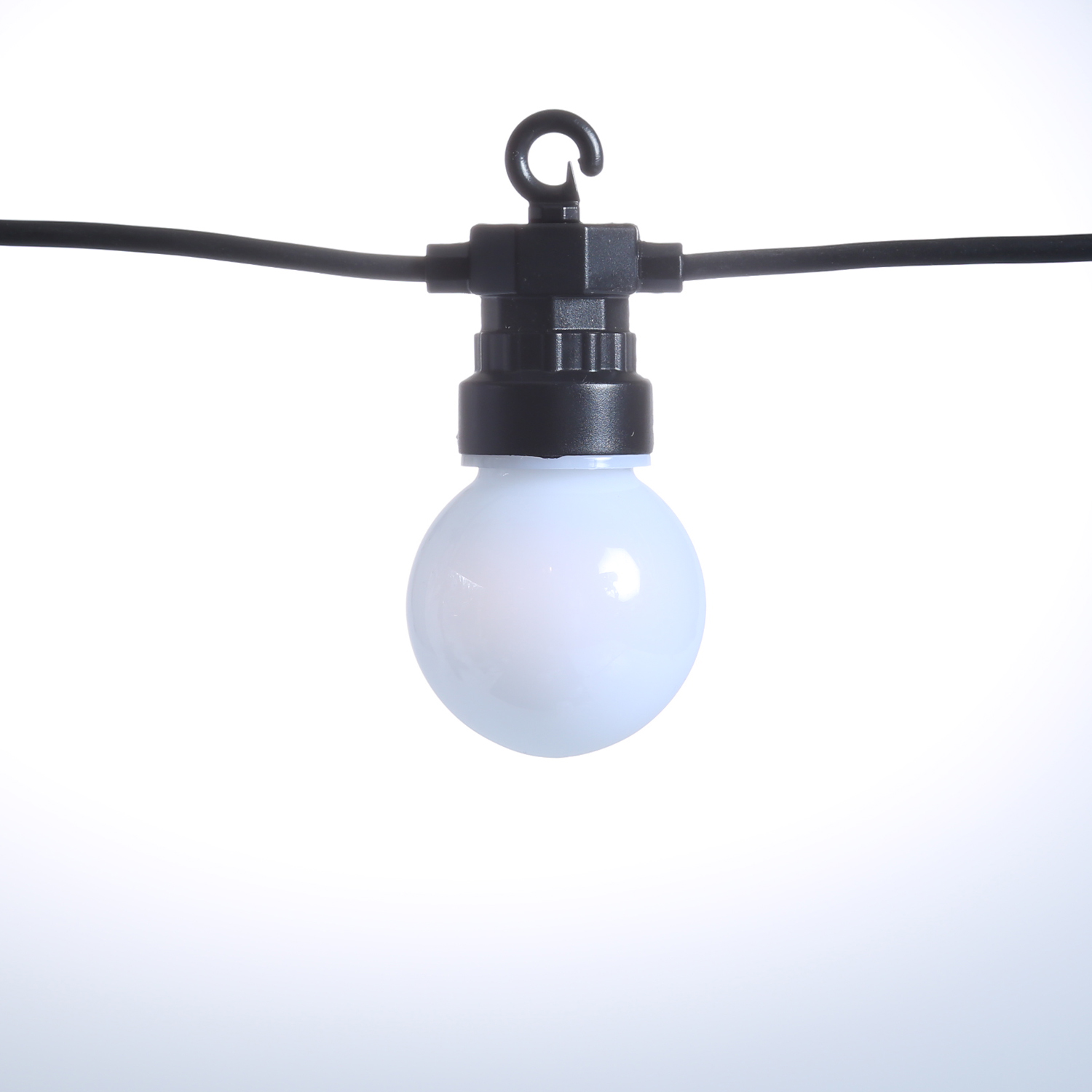 LED Party Lichterkette Circus - 20 opalfarbene Kugeln - 8,8m - koppelbar bis 100 LED - Außentrafo LED Party Lichterkette Circus - 20 opalfarbene Kugeln - 8,8m - koppelbar bis 100 LED - Außentrafo