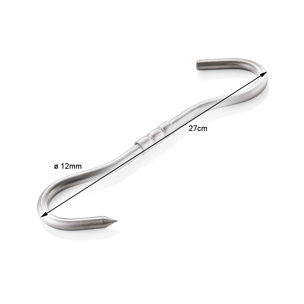 S-Haken - Fleischhaken - S-Haken - Lagerhaken 20cm - ø8mm - Chromnickelstahl rostfrei S-Haken - Fleischhaken - S-Haken - Lagerhaken 20cm - ø8mm - Chromnickelstahl rostfrei