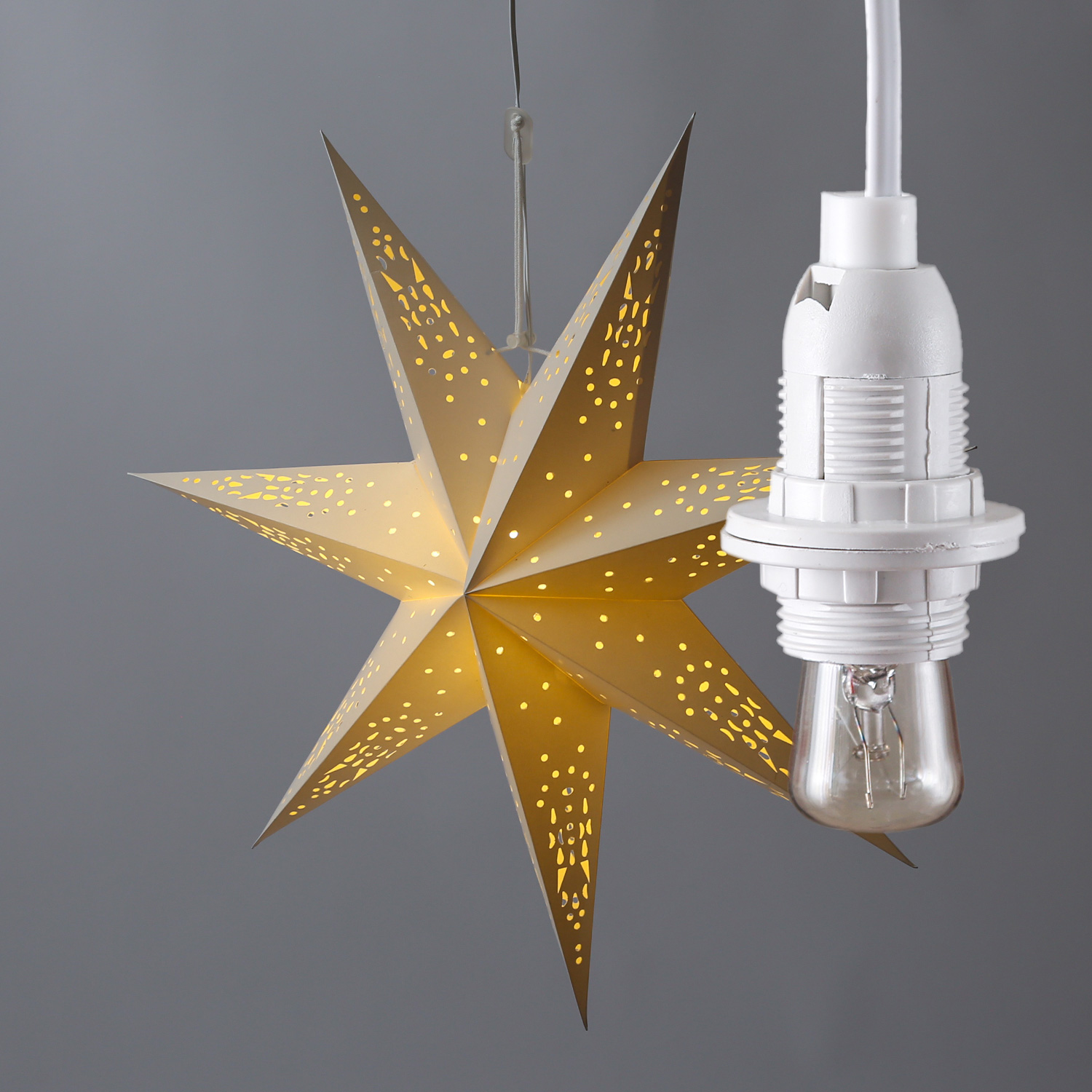 Lampenfassung für Leuchtsterne und Hängeartikel - Länge ca. 5 m - E14 Fassung - weiß Lampenfassung für Leuchtsterne und Hängeartikel - Länge ca. 5 m - E14 Fassung - weiß