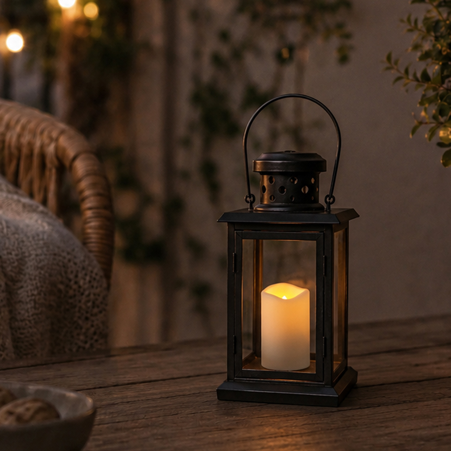 LED Mini Kerze/Grabkerze - flackernd - H: 10cm, D: 5cm - Timer + Sensor - bis 750h - weiß