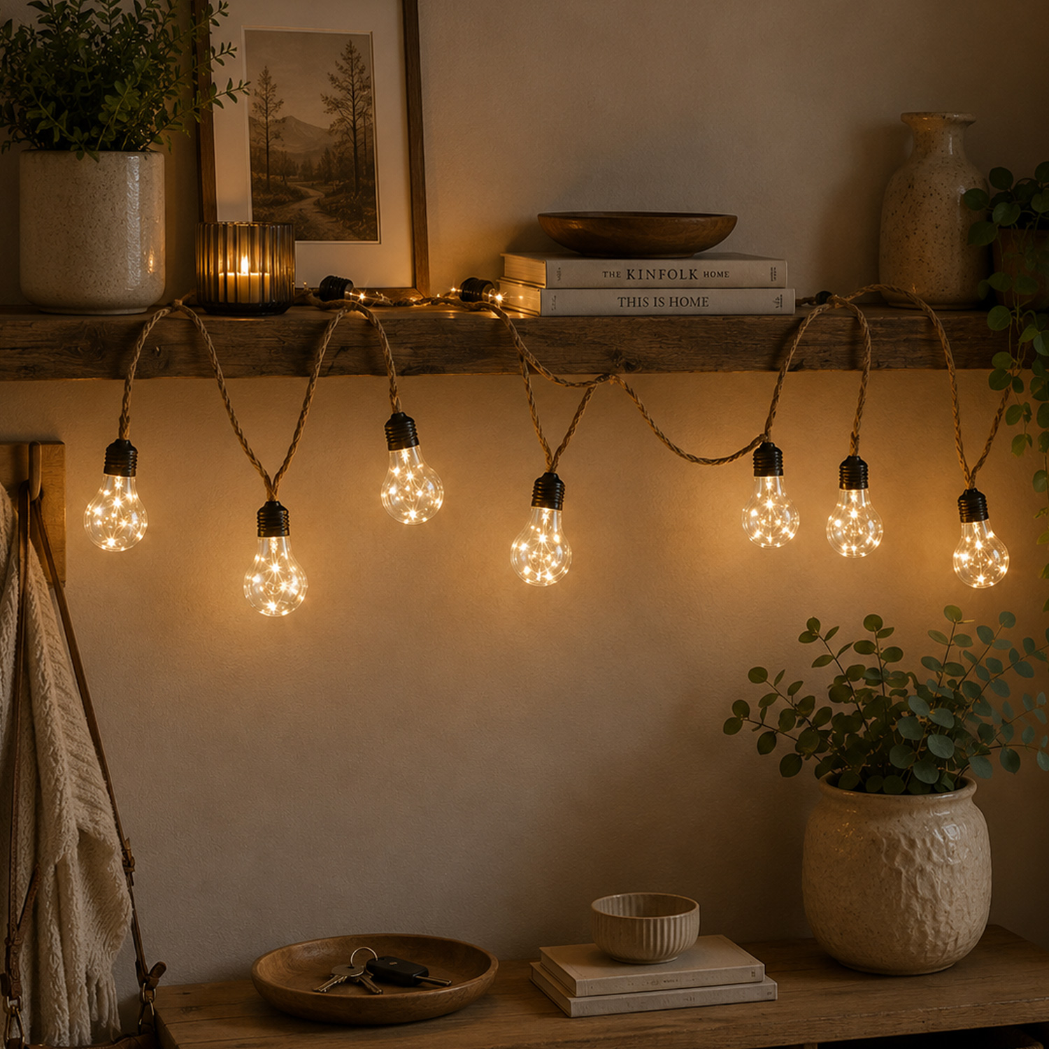 LED Lichterkette JUTTA - 10 Glühbirnen mit je 3 LED - L: 225cm - Batteriebetrieb - transparent