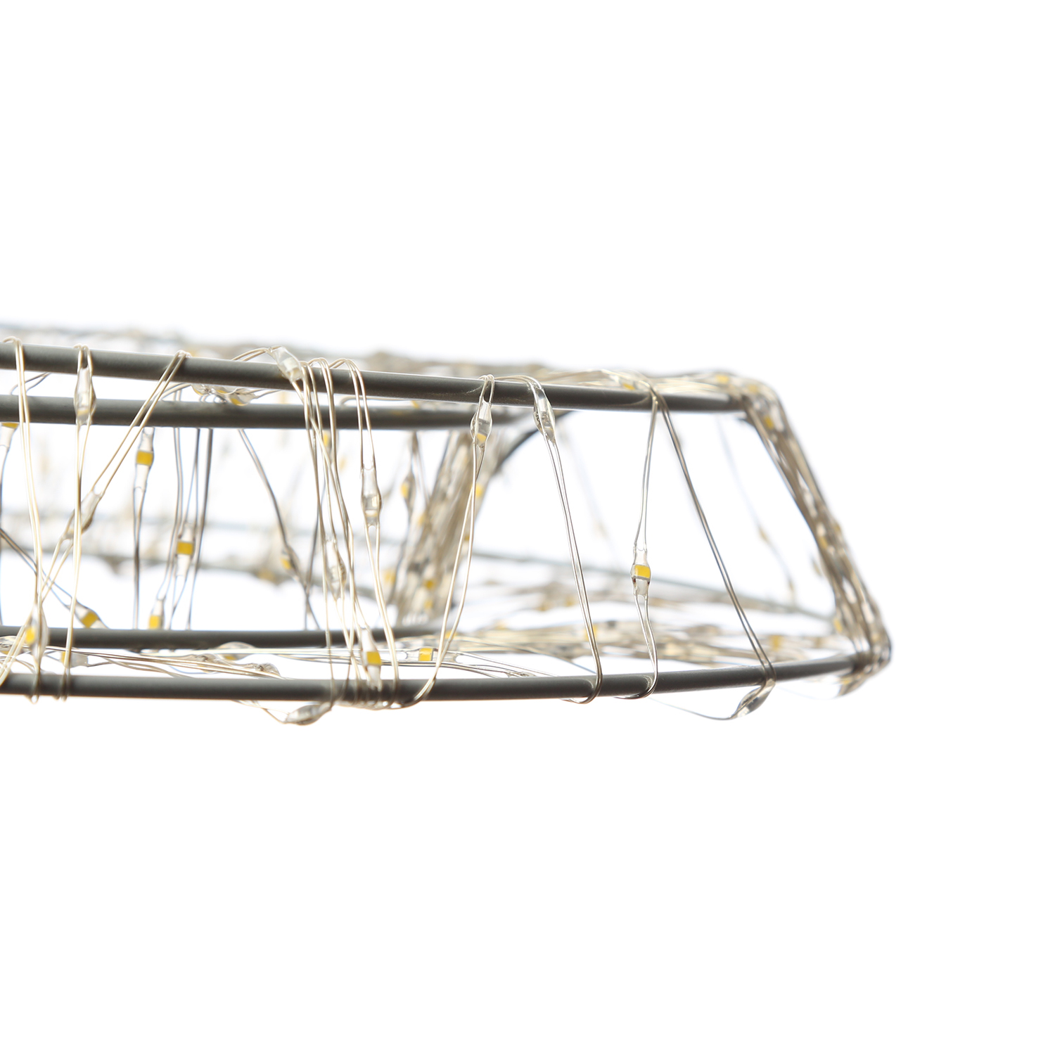 LED Kranz mit Drahtlichterkette - Lichterkranz mit 400 warmweißen LED - D: 28cm - Timer - Außen