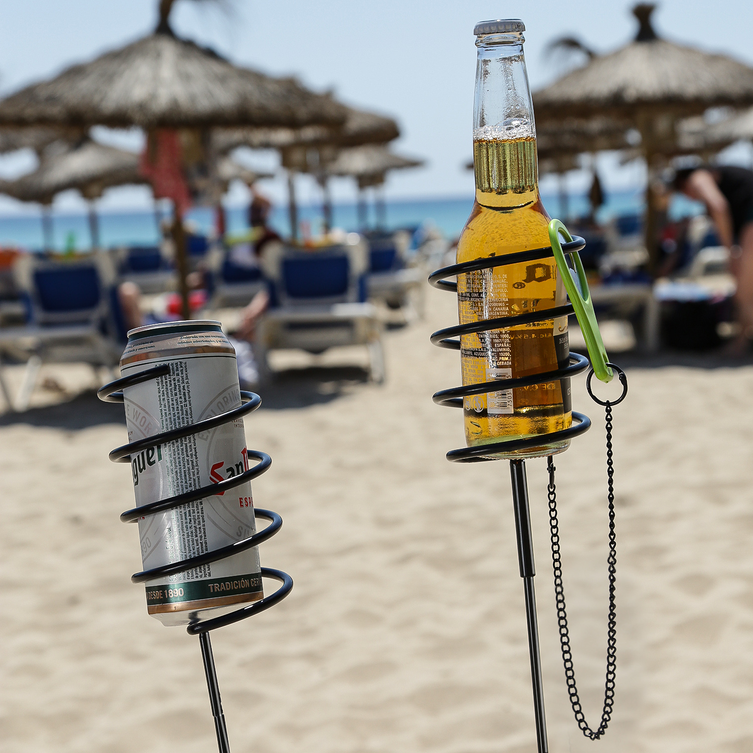 Spiralhalter 2er Set - Halter für Flaschen, Gläser, Kerzen etc mit 2 Öffnern