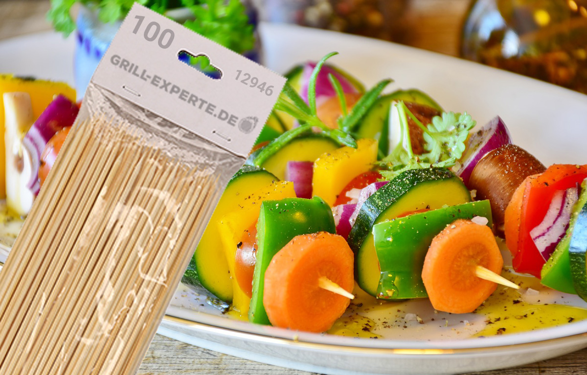 Schaschlikspieße - 25cm - 100er Beutel - Holz Schaschlikspieße - 25cm - 100er Beutel - Holz