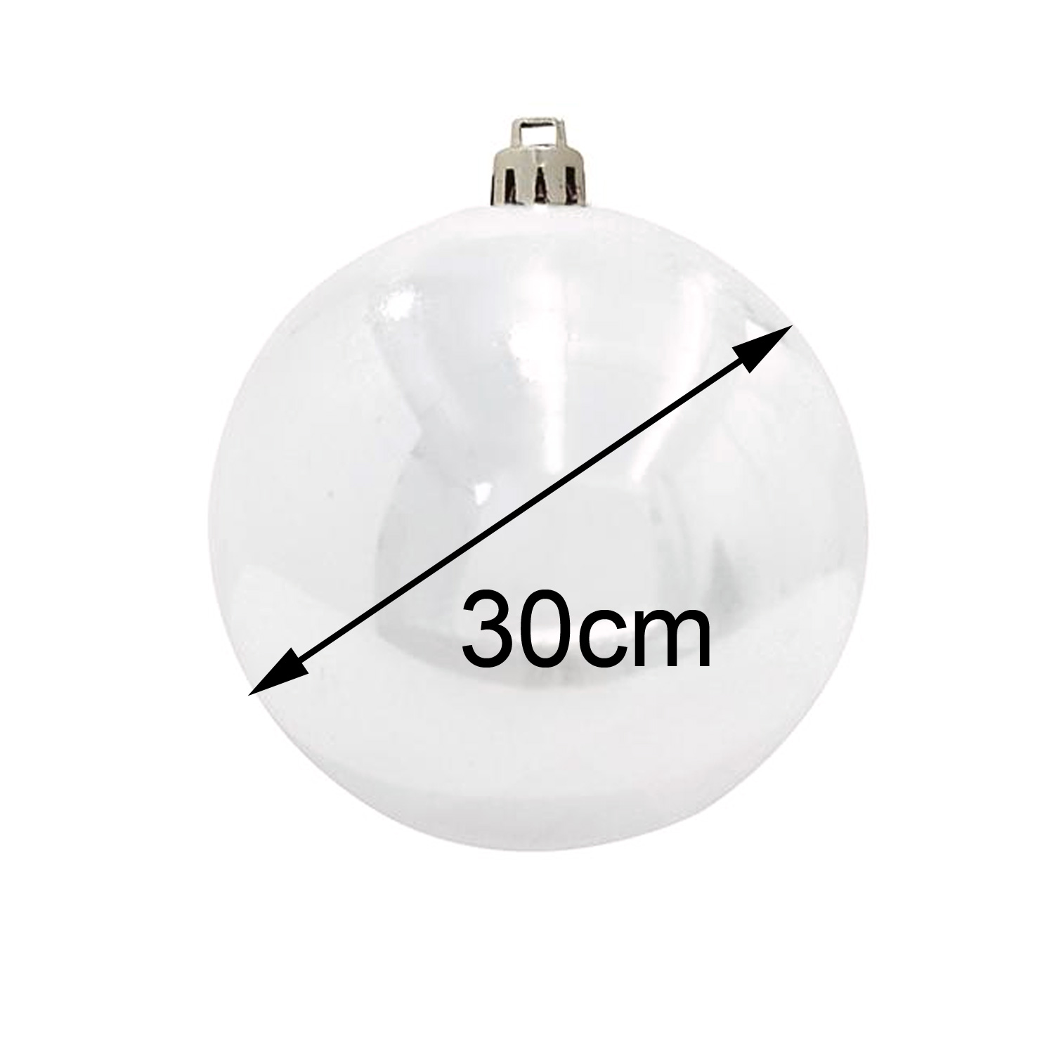 XL Dekokugel 30cm - Baumkugel - weiß glänzend - Innen&amp;Außen - robustes Polyethylen