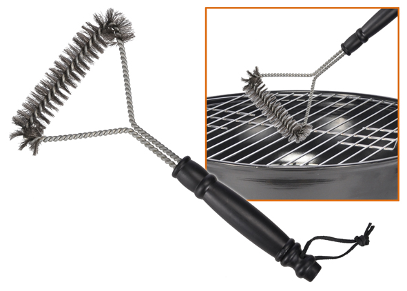 Grillbürste mit Edelstahlbosten - 30cm lang - 16cm Breite - stabiler Griff
