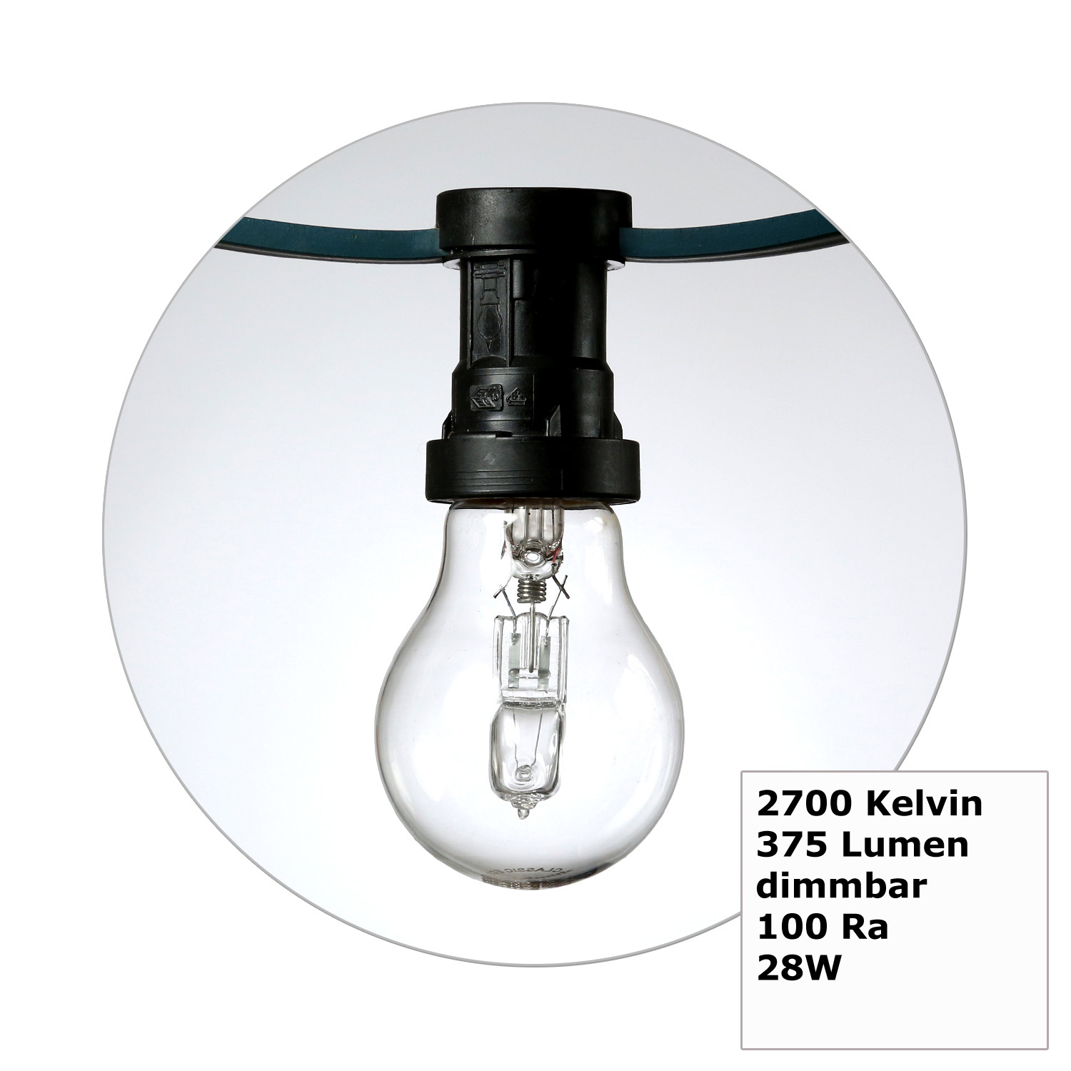 Illu-/Partylichterkette grün 10m - Außenlichterkette grün - Made in Germany - 30 Halogenlampen (28W) Illu-/Partylichterkette grün 10m - Außenlichterkette grün - Made in Germany - 30 Halogenlampen (28W)