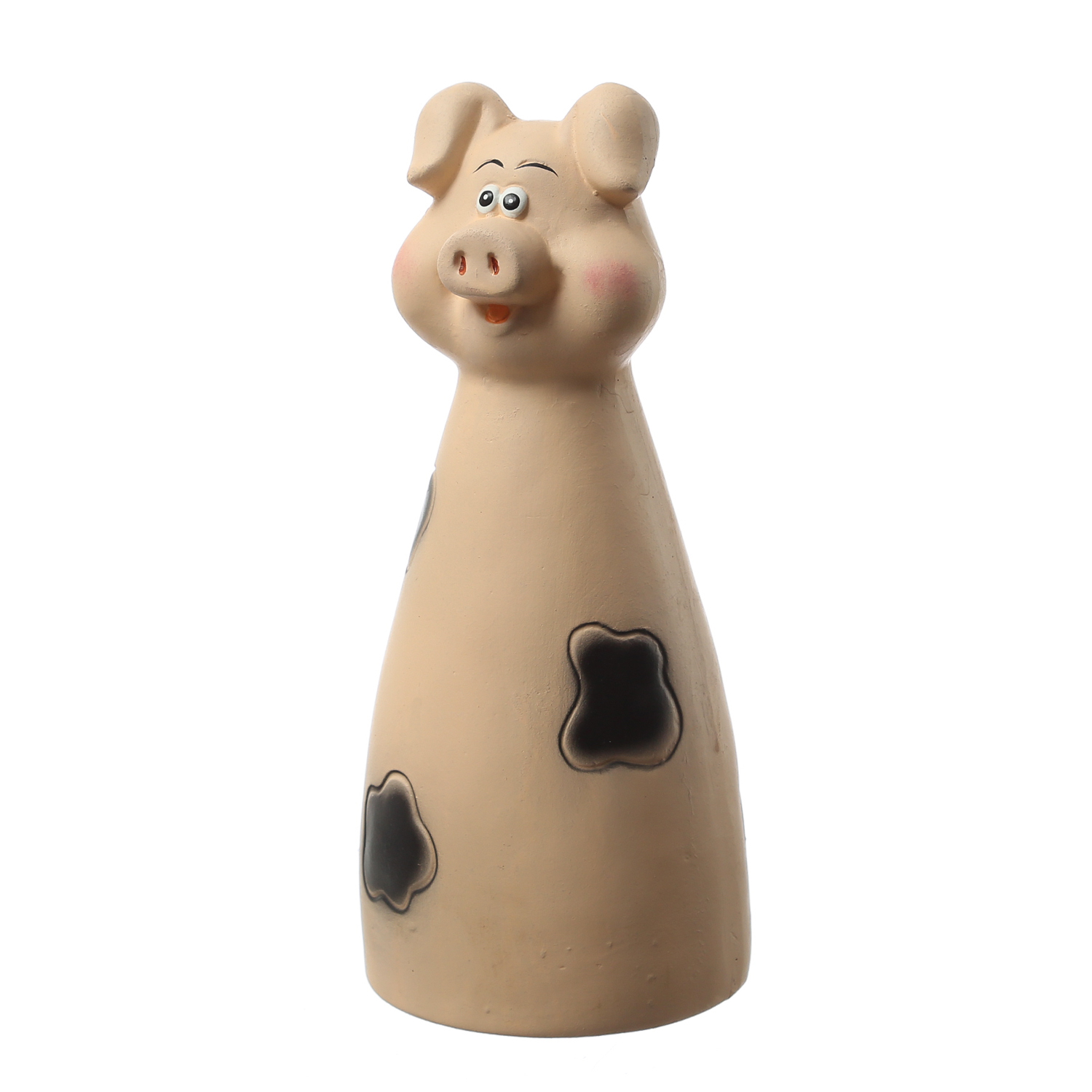 Gartenfigur Schwein - Zaunhocker aus Terrakotta - Tierfigur für Zaun - H: 25cm