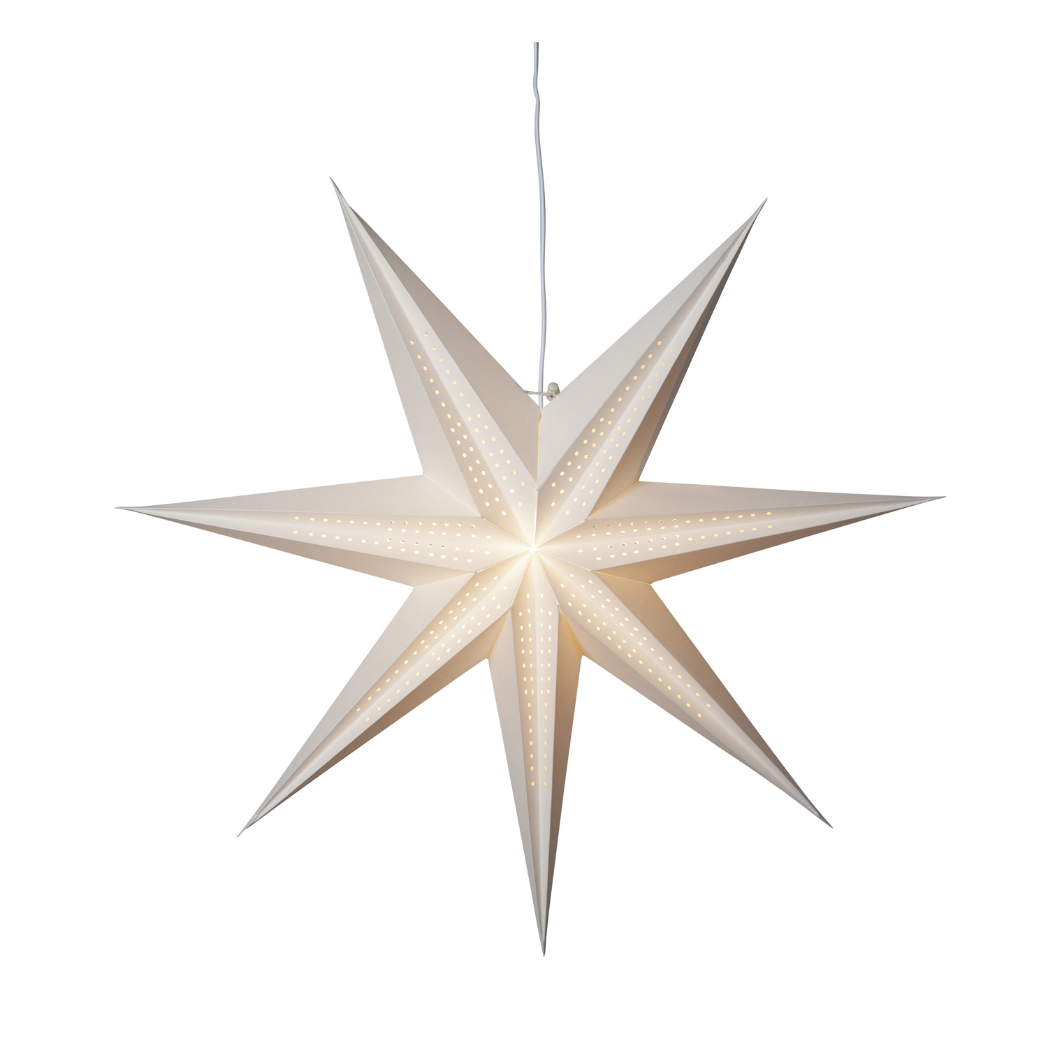 Papierstern POINT - hängend - 7-zackig - D: 60cm - weiß Papierstern POINT - hängend - 7-zackig - D: 60cm - weiß