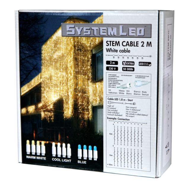 System LED White | Verteiler | koppelbar | exkl. Trafo |  8-fach | 2.00m