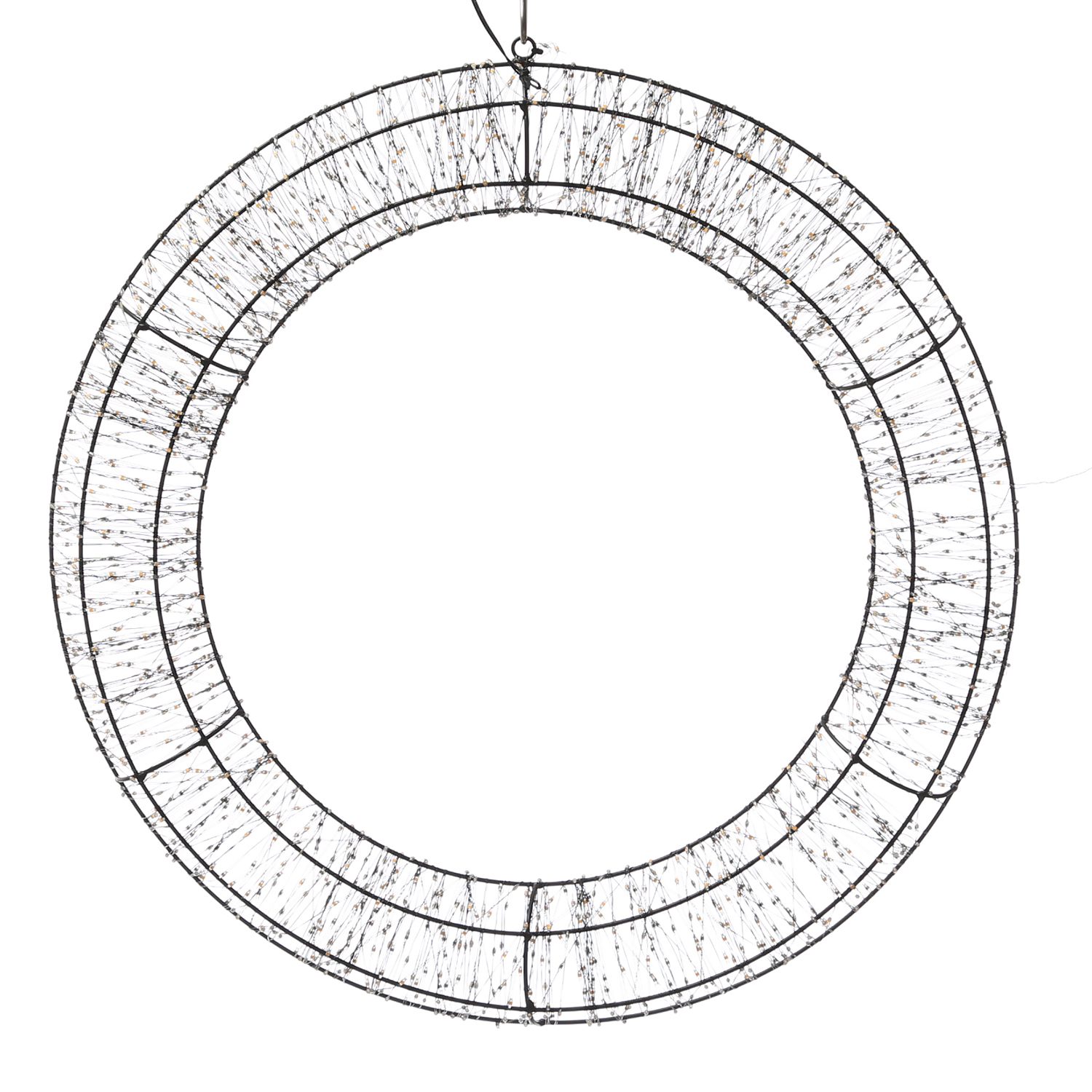 XXL LED Kranz abgeflacht - Lichterkranz mit 2200 bernstein LED - D:60cm - 8Modi/Timer - Innen/Außen XXL LED Kranz abgeflacht - Lichterkranz mit 2200 bernstein LED - D:60cm - 8Modi/Timer - Innen/Außen